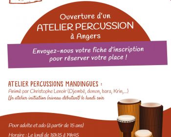 Ouverture d'un atelier percussions à Angers